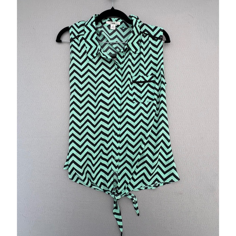 Papaya Chevron Sleeveless Blouse Women's Small Casual Top